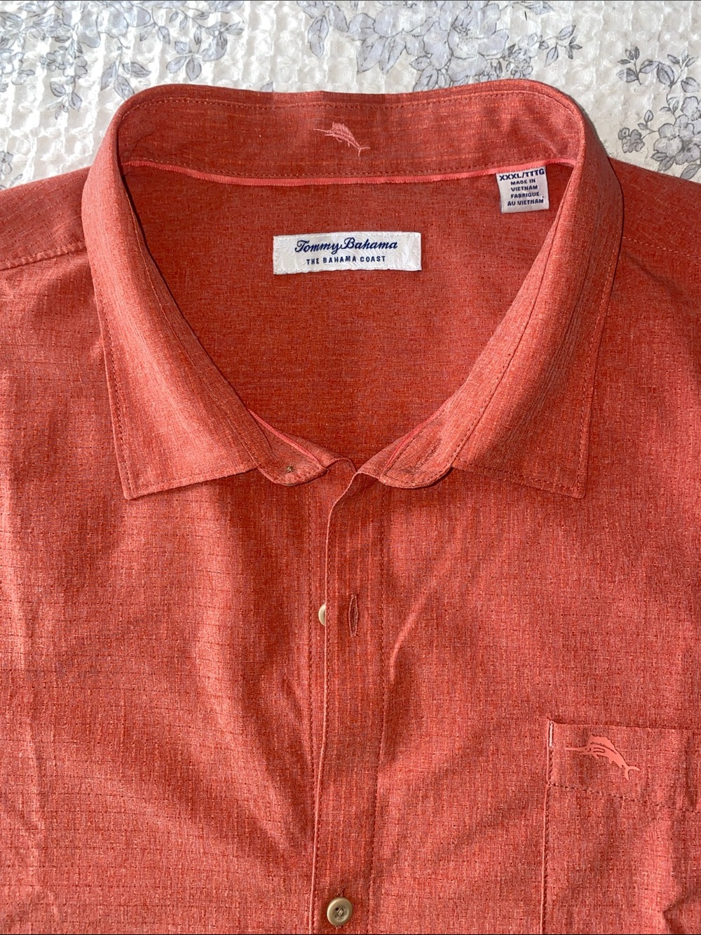 Tommy Bahama Men's Rust Orange Button Front Shirt